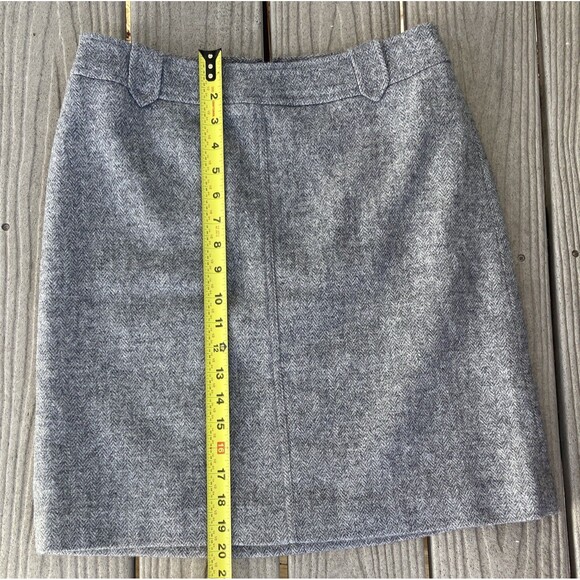 Talbots Wool Blend Herringbone Pencil Skirt Gray Lined Size 4 Classic Career - Picture 4 of 11